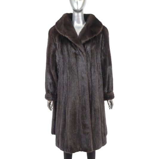 Brown Mink Coat- Size XL