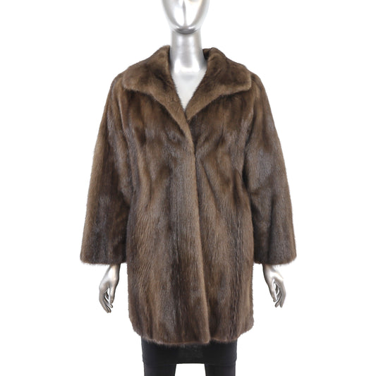 Brown Mink Coat- Size M