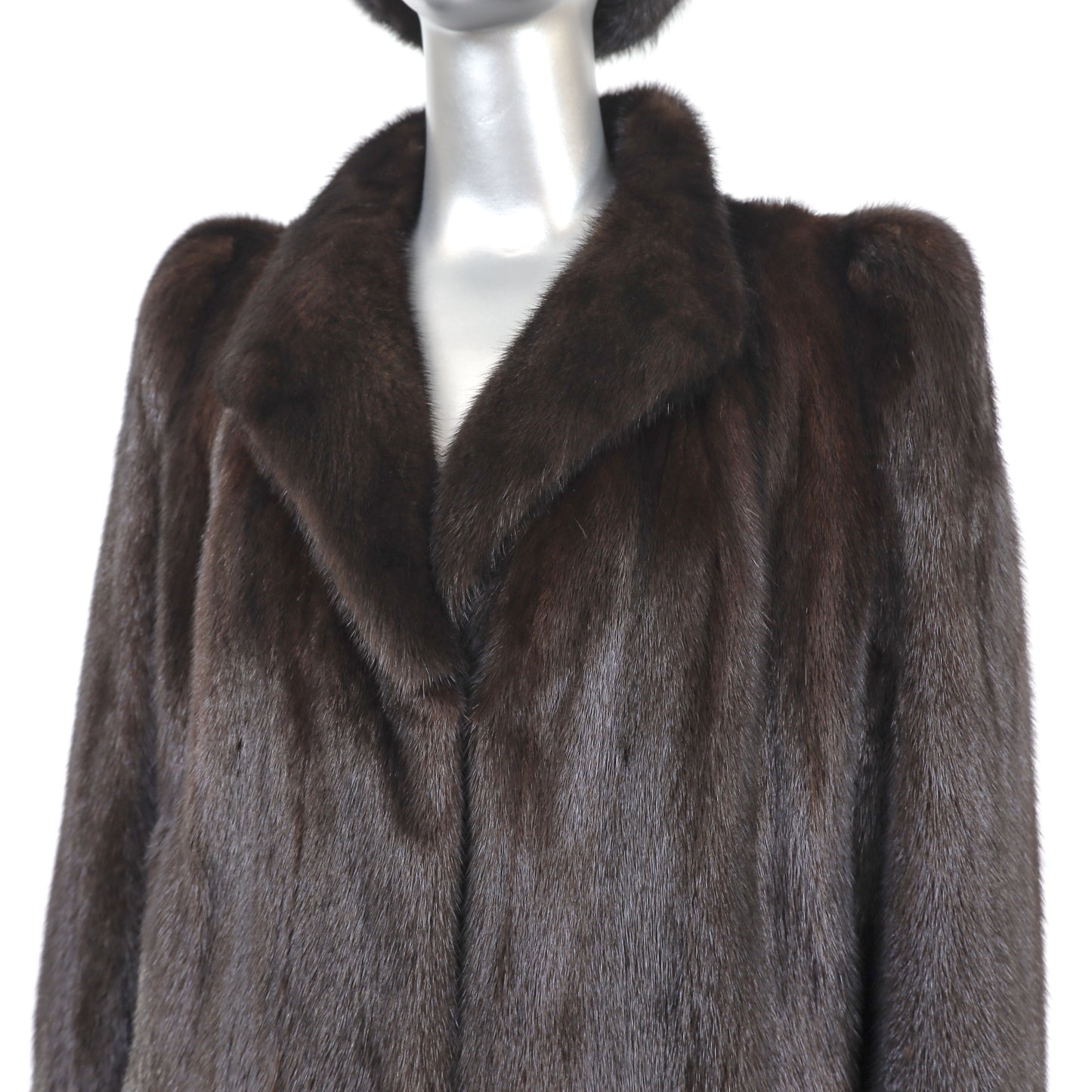 Brown Mink Coat with Matching Hat- Size M