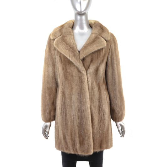 Light Brown Mink 3/4 Coat - Size S