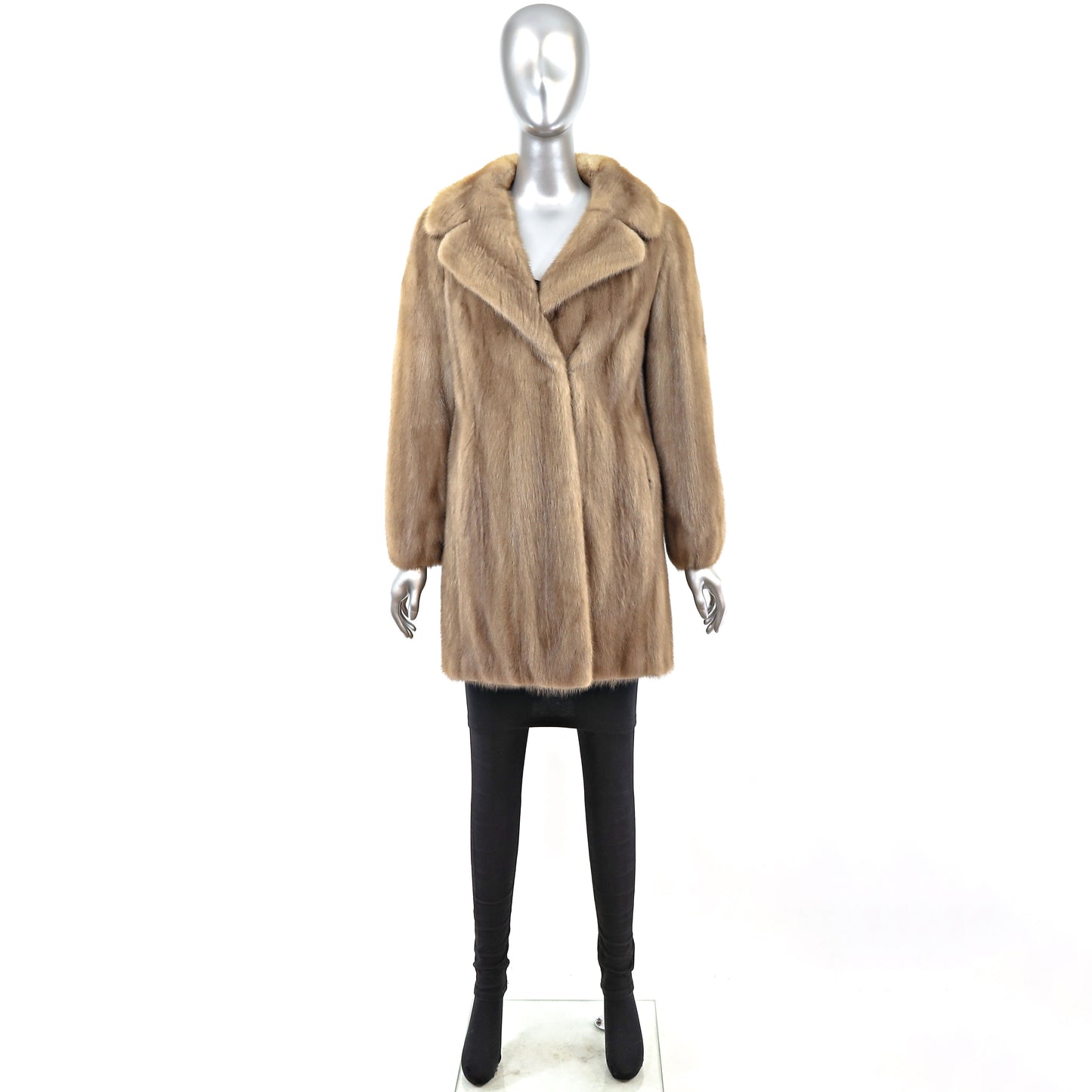 Light Brown Mink 3/4 Coat - Size S