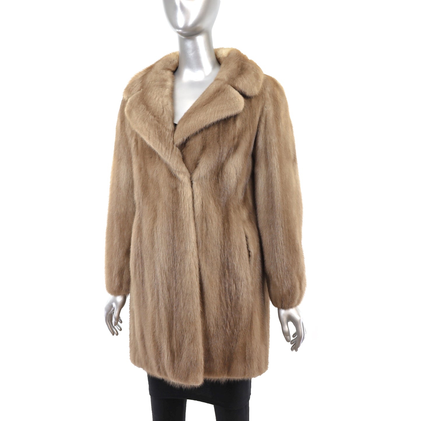 Light Brown Mink 3/4 Coat - Size S