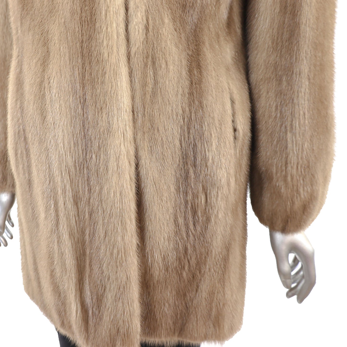 Light Brown Mink 3/4 Coat - Size S