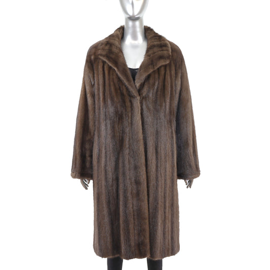 Brown Mink Coat- Size XL