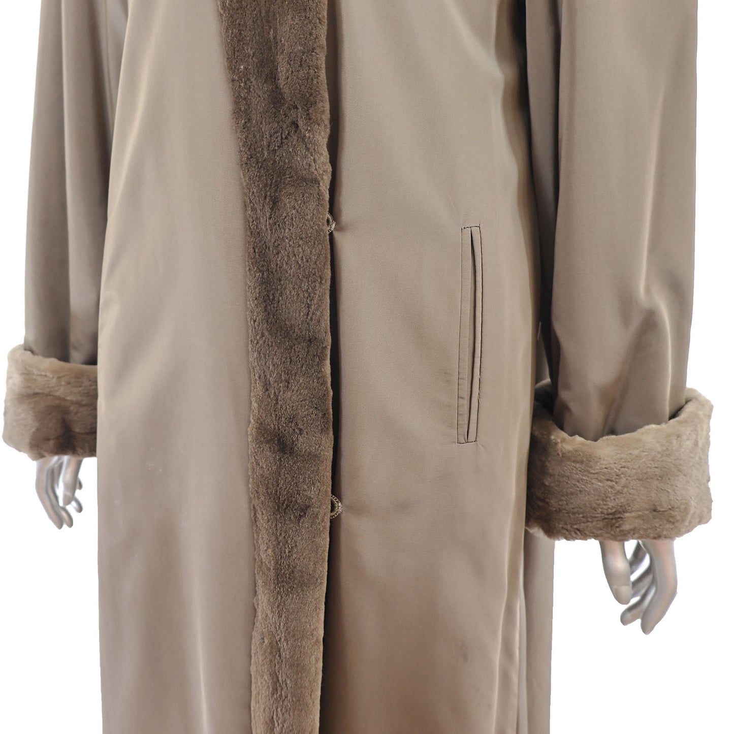 Sheared Mahogany Mink Coat Reversible to Microfiber- Size XXXL