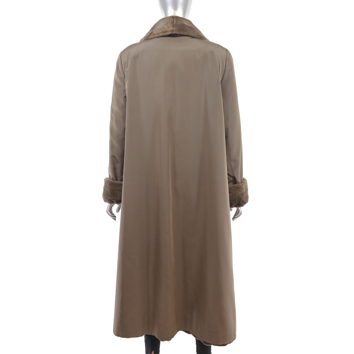 Sheared Mahogany Mink Coat Reversible to Microfiber- Size XXXL