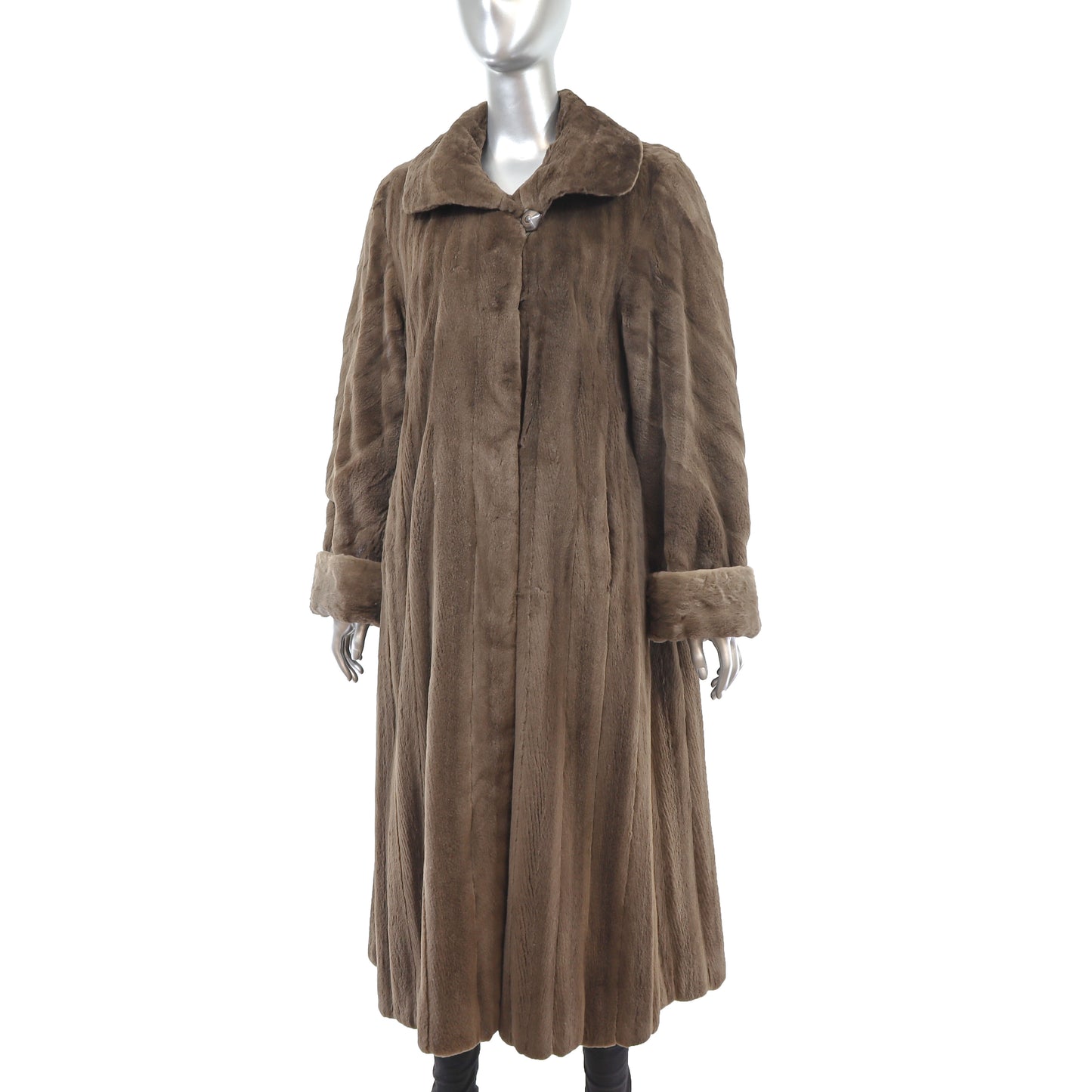 Sheared Mahogany Mink Coat Reversible to Microfiber- Size XXXL