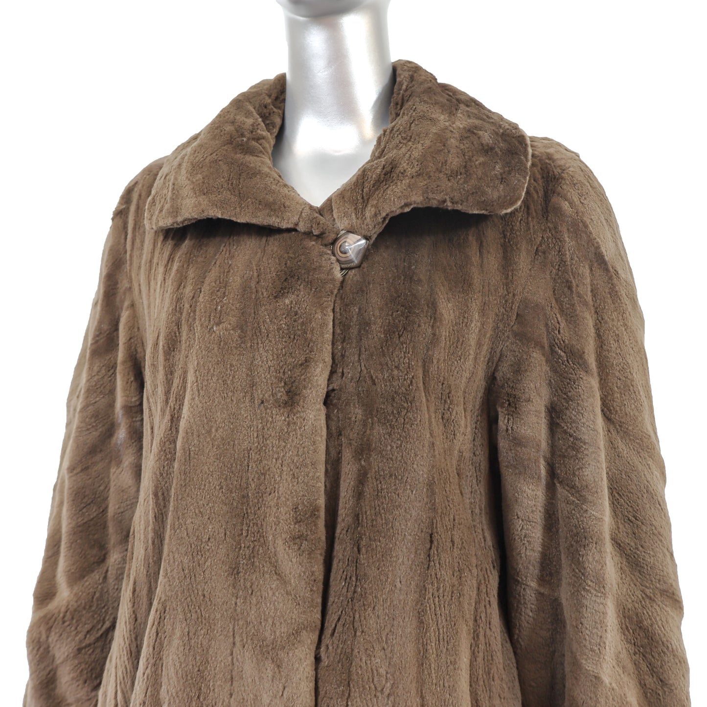 Sheared Mahogany Mink Coat Reversible to Microfiber- Size XXXL