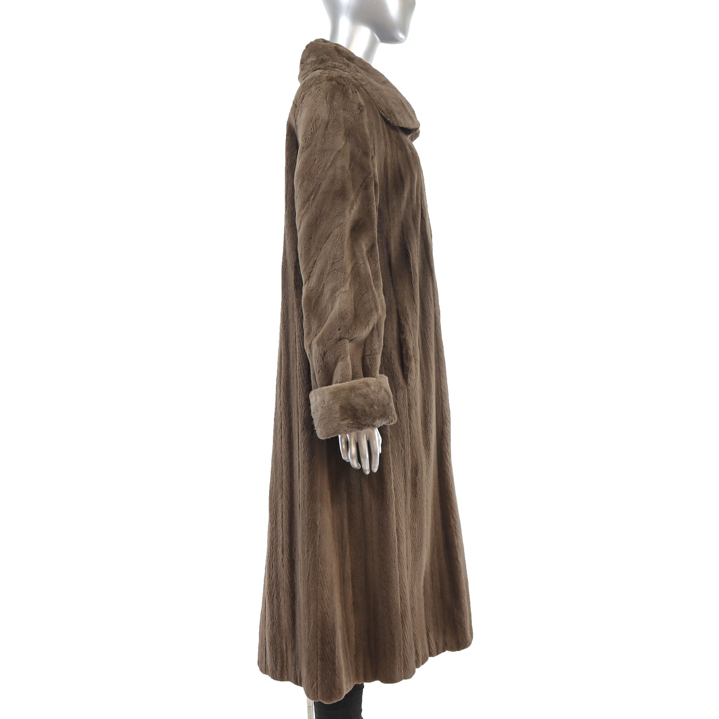 Sheared Mahogany Mink Coat Reversible to Microfiber- Size XXXL