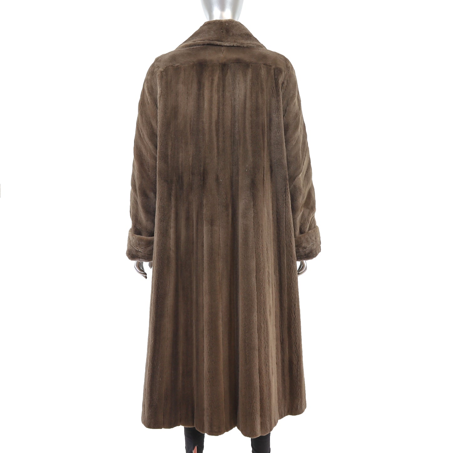 Sheared Mahogany Mink Coat Reversible to Microfiber- Size XXXL