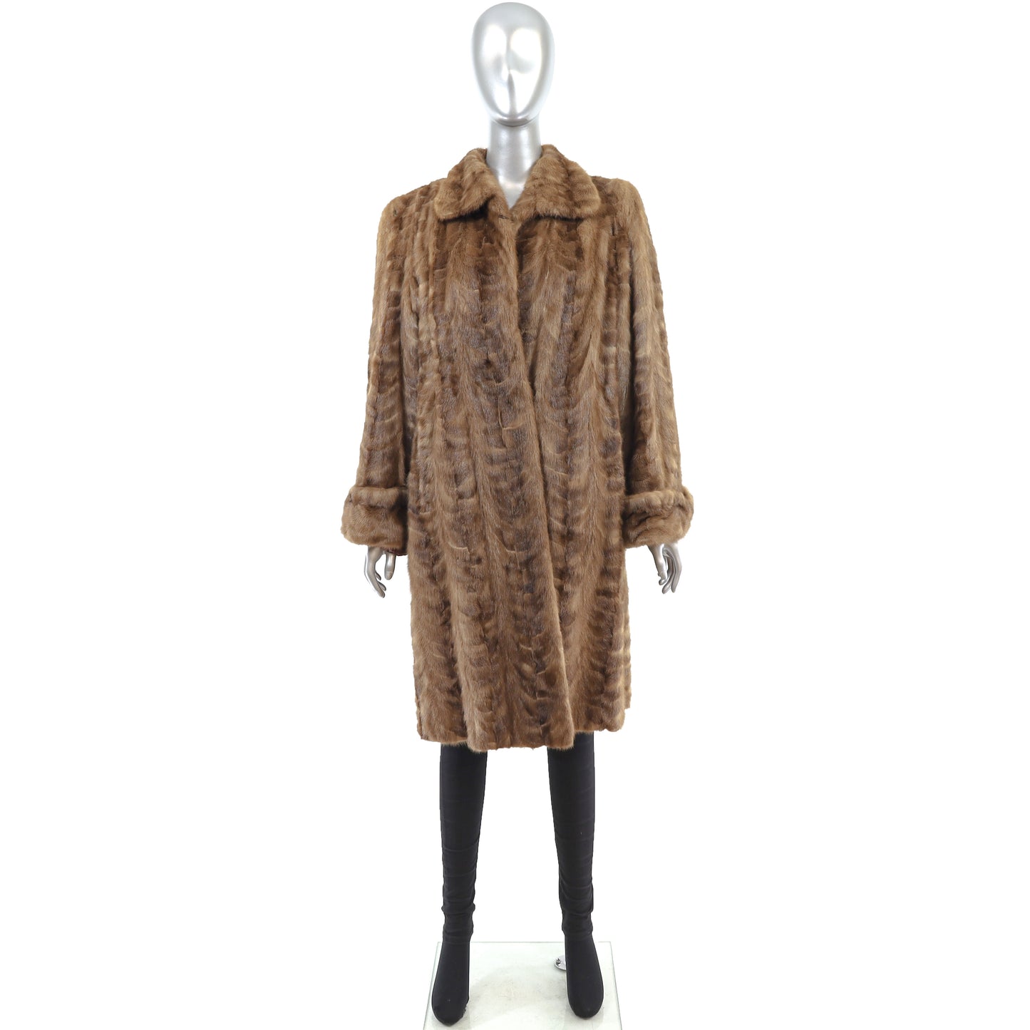 Autumn Haze Section Mink Coat- Size XL