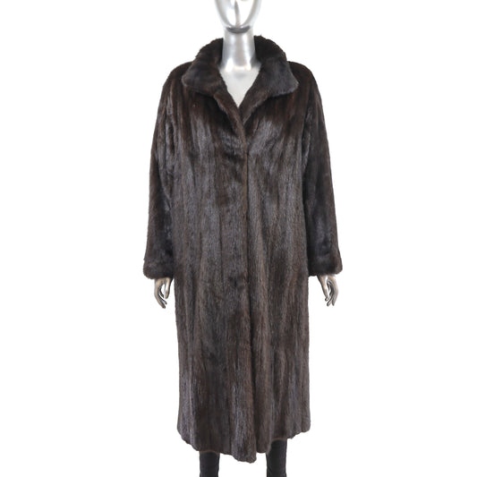 Mahogany Mink Coat Reversible to Taffeta- Size L