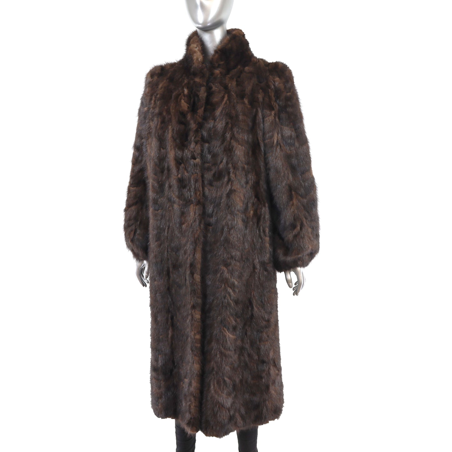 Mahogany Section Mink Coat- Size M