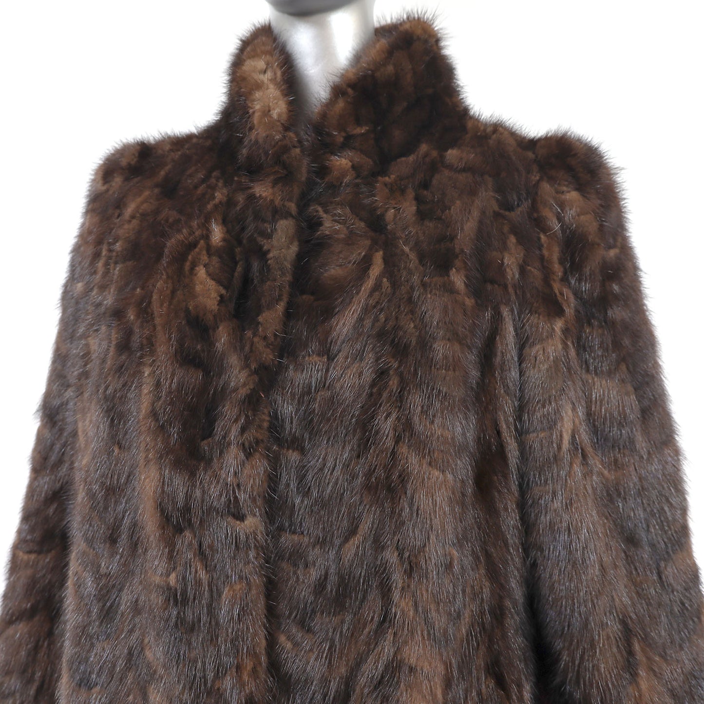 Mahogany Section Mink Coat- Size M