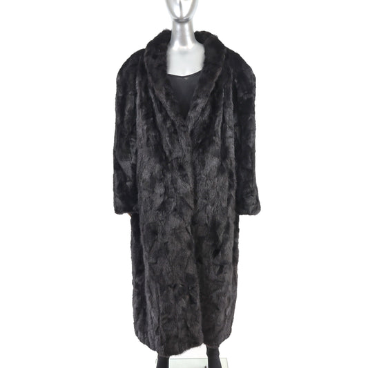 Black Section Mink Coat- Size XXXL