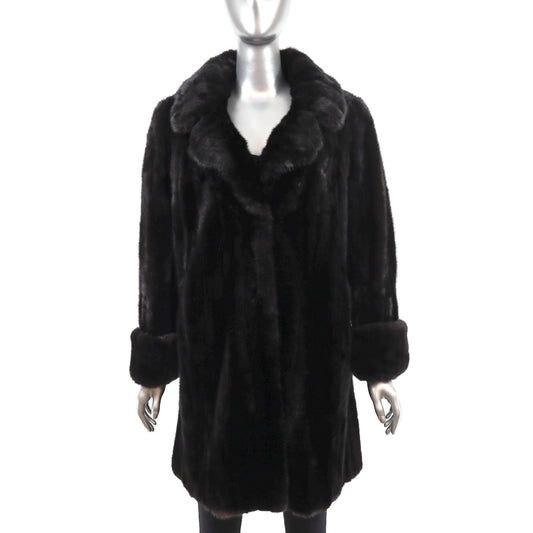 Dark Mahogany Mink Coat- Size M