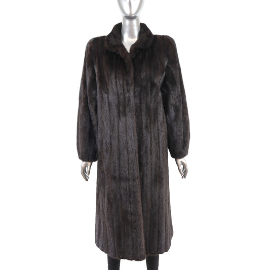 Bloomingdale's Dark Mahogany Mink Coat- Size M