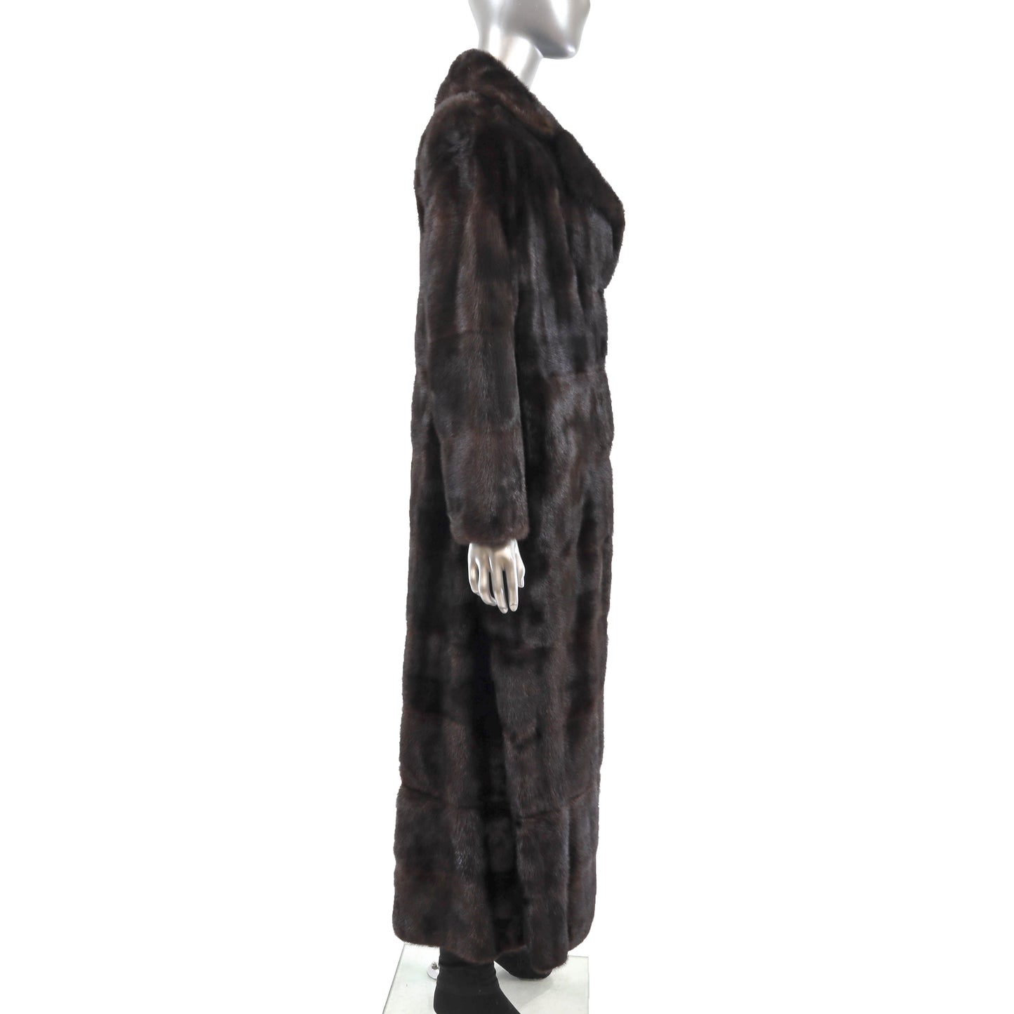 Brown Mink Coat with Zip Off Hem- Size S