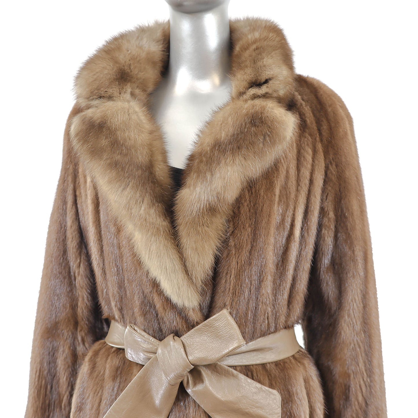 Lunaraine Mink Coat with Sable Collar- Size M