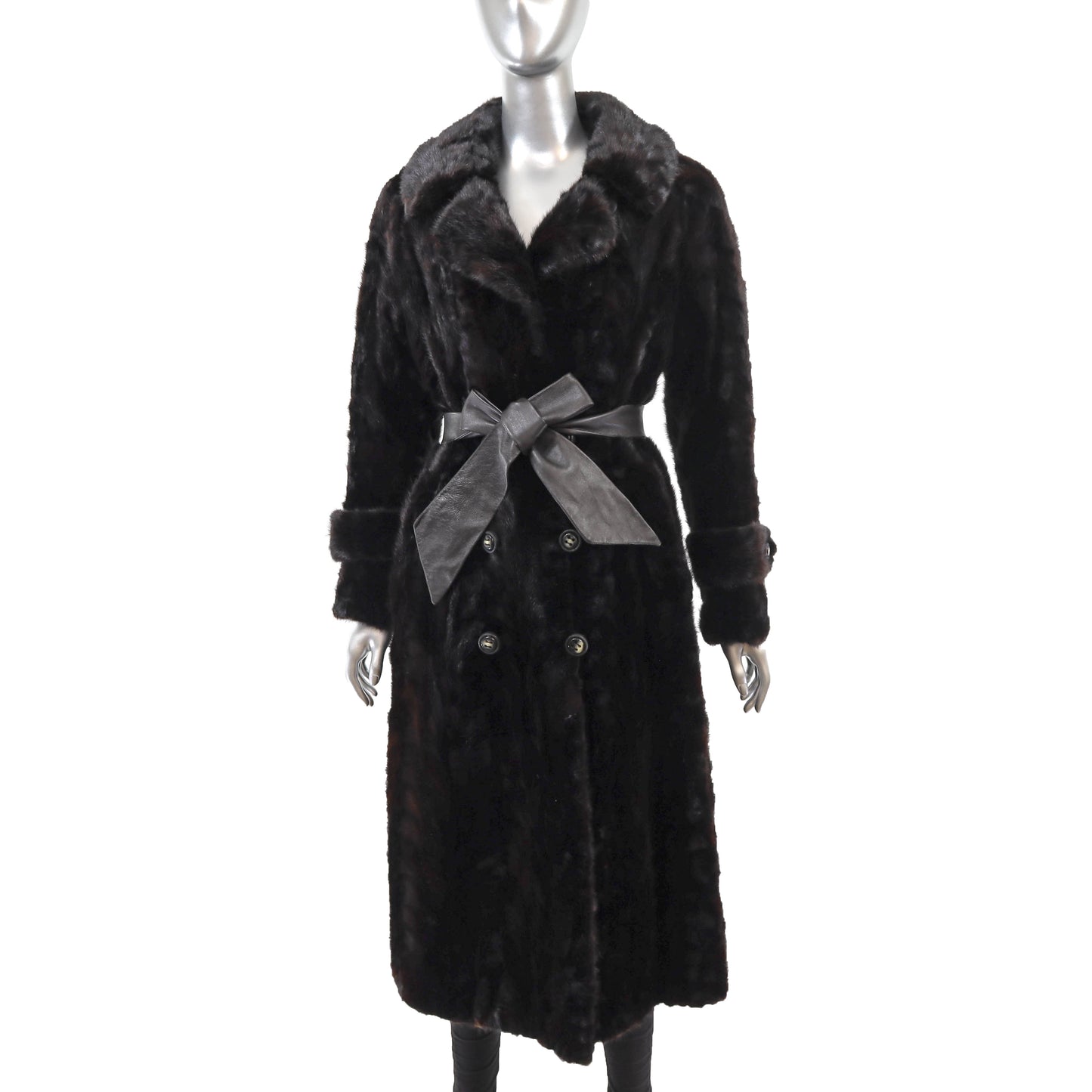 Black Section Mink Coat- Size S