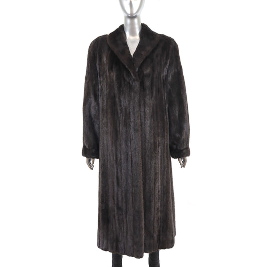 Black Mink Coat- Size XL