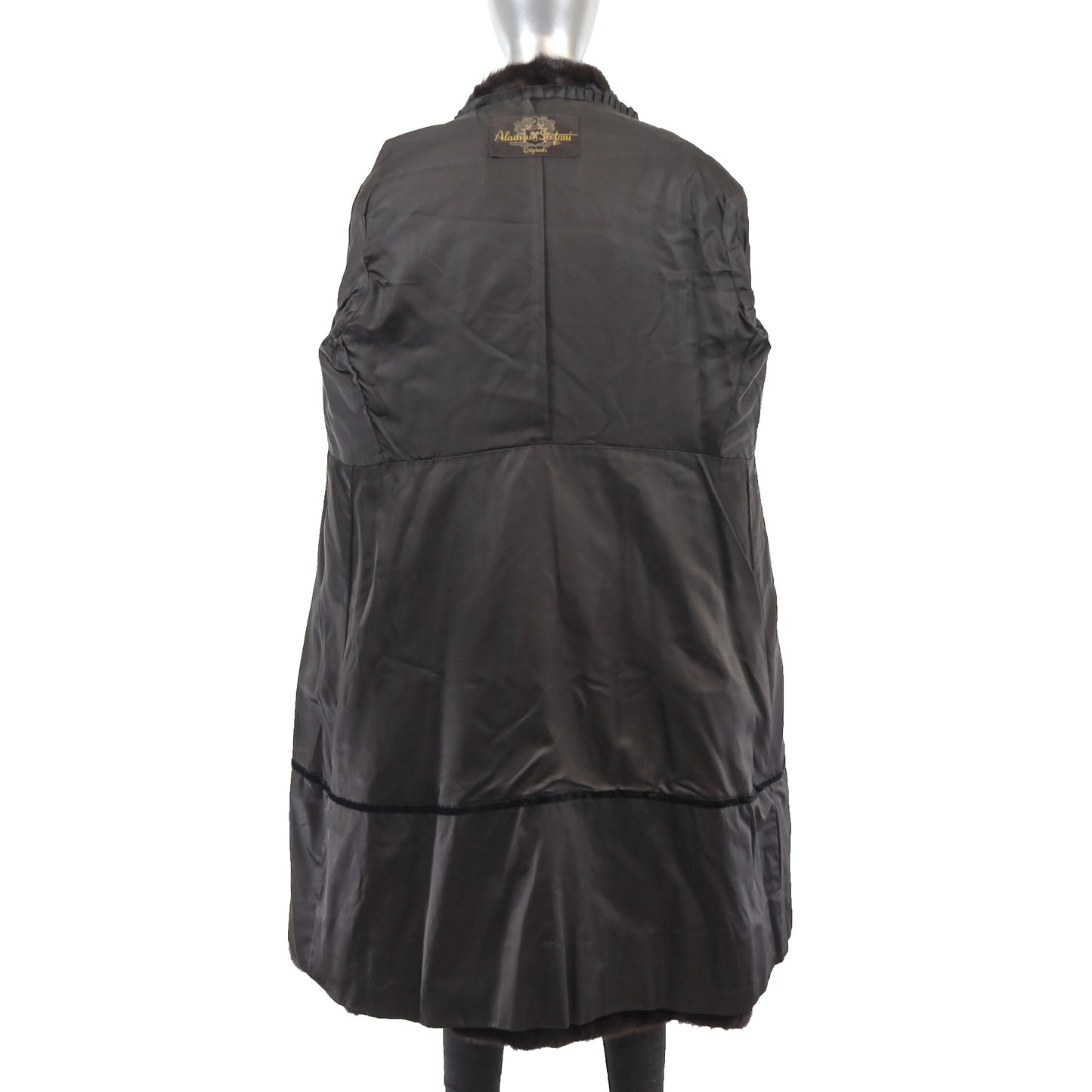 Black Mink Horizontal Coat- Size L