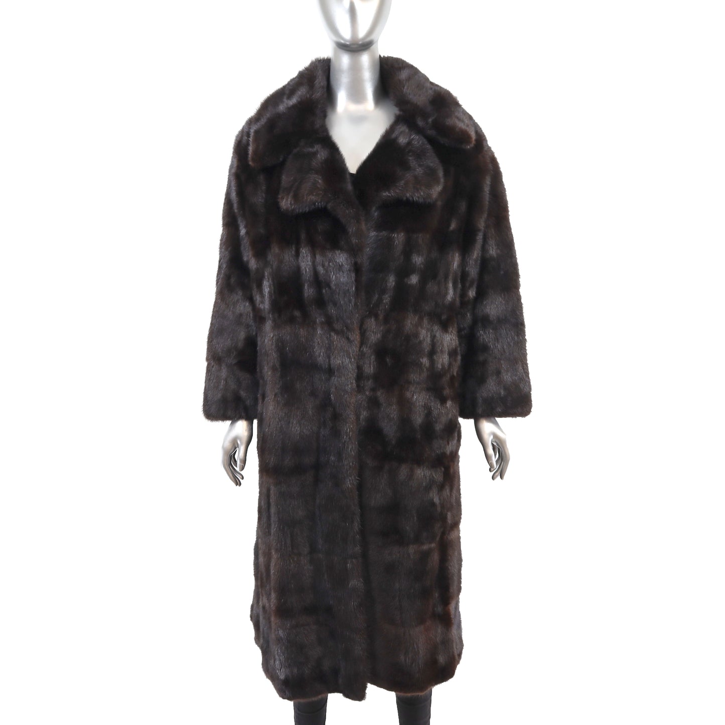 Black Mink Horizontal Coat- Size L