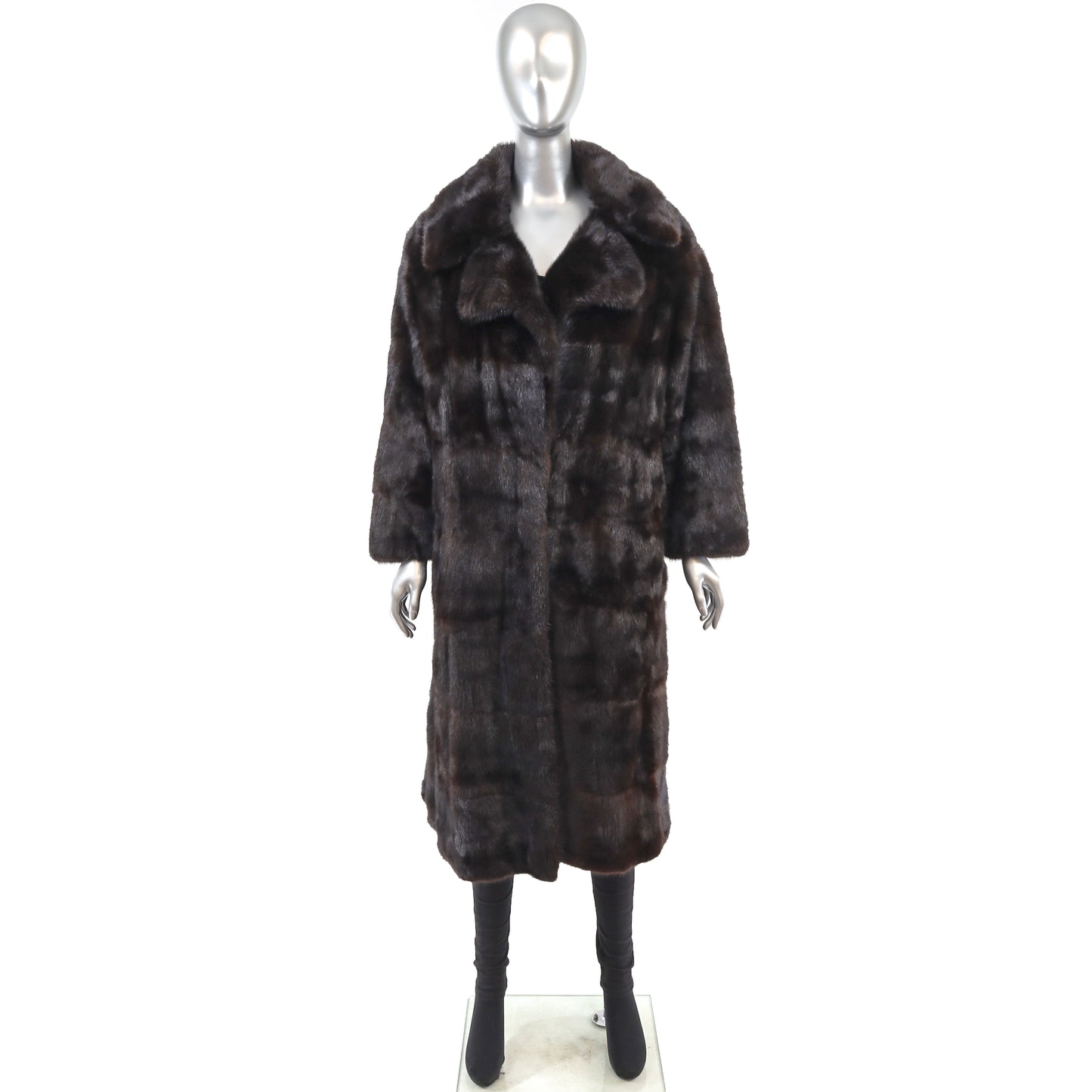 Black Mink Horizontal Coat- Size L