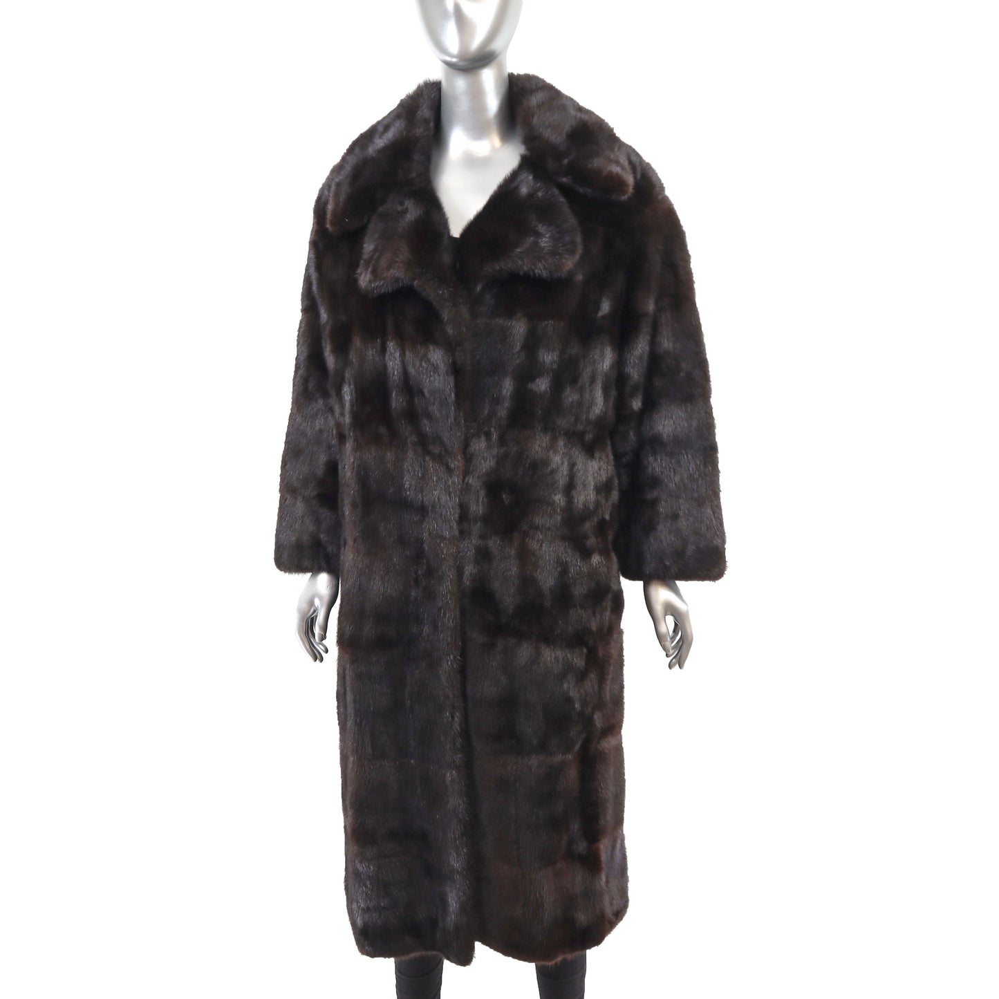 Black Mink Horizontal Coat- Size L