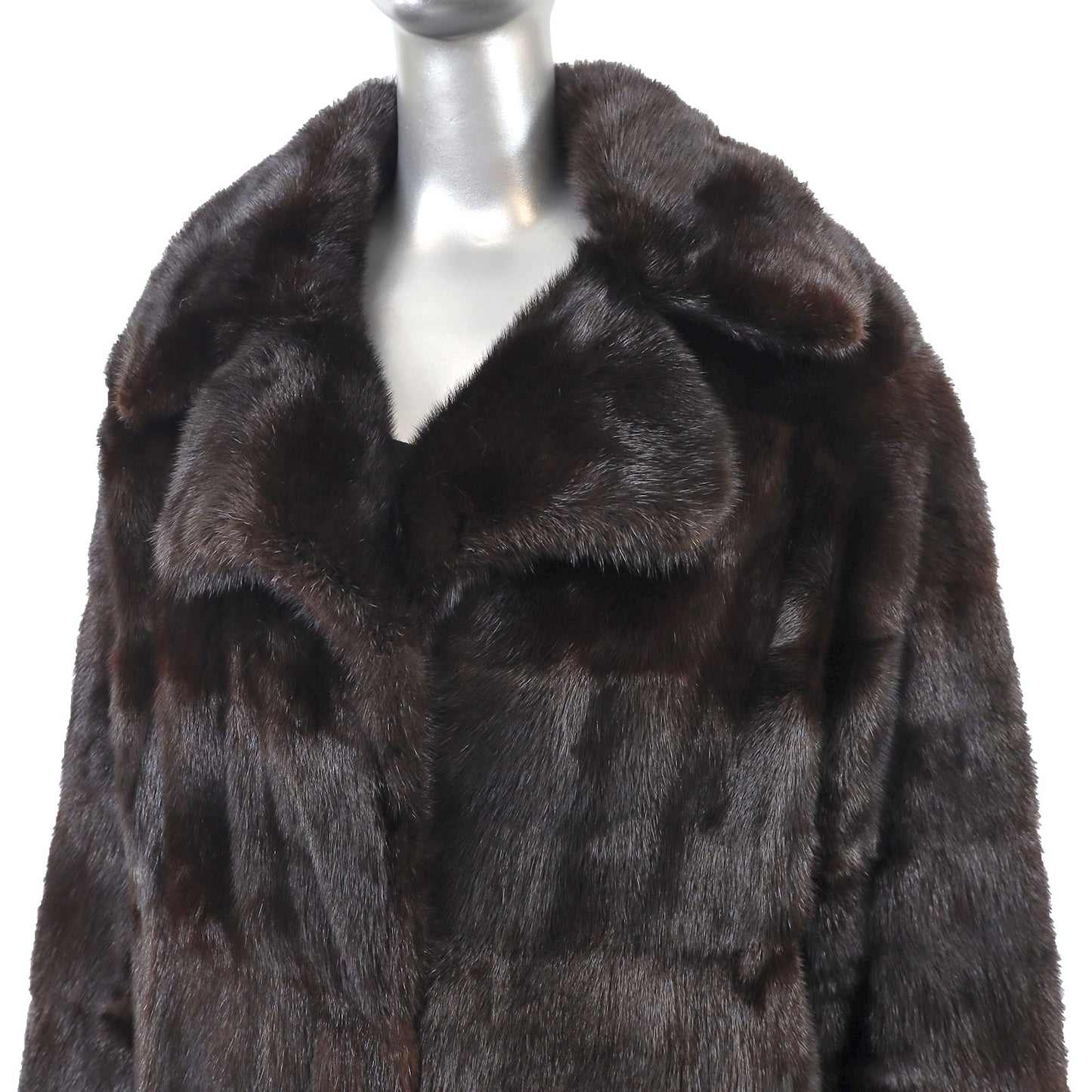 Black Mink Horizontal Coat- Size L