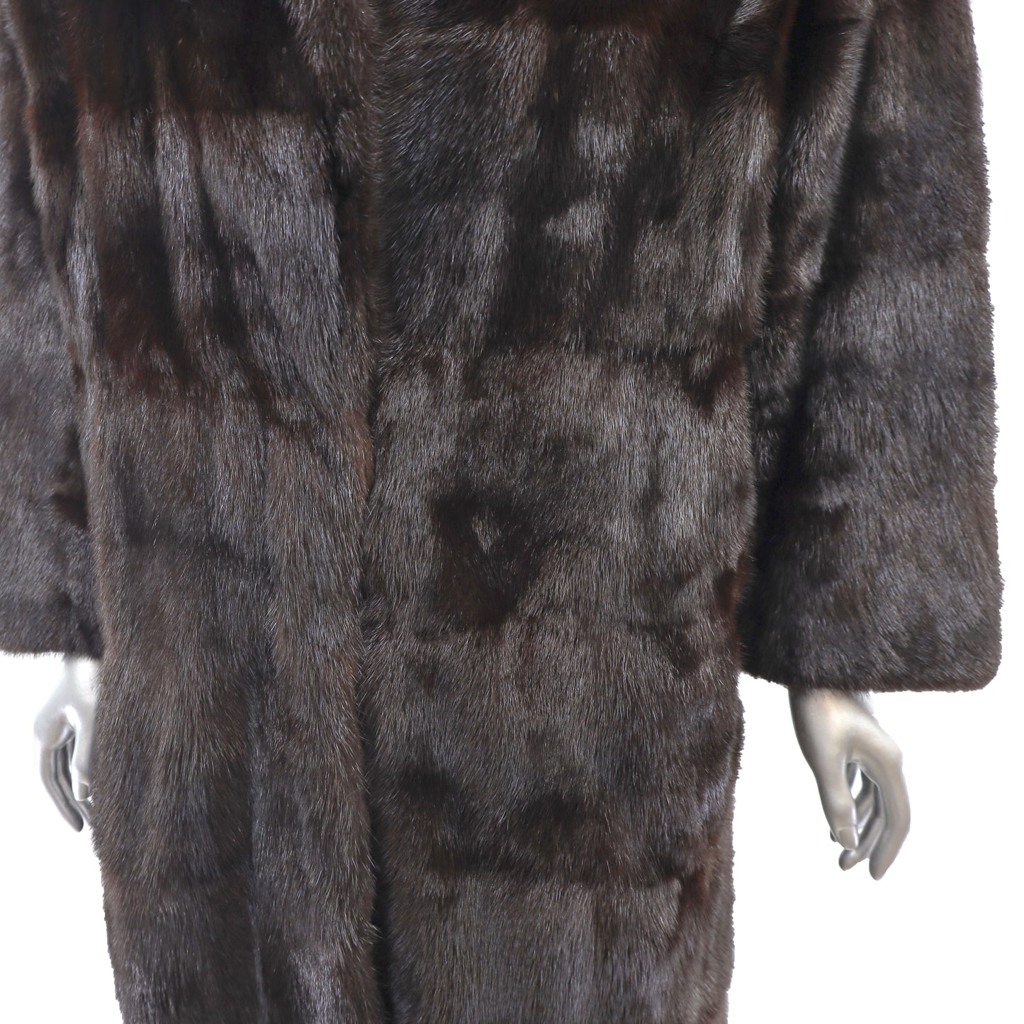 Black Mink Horizontal Coat- Size L