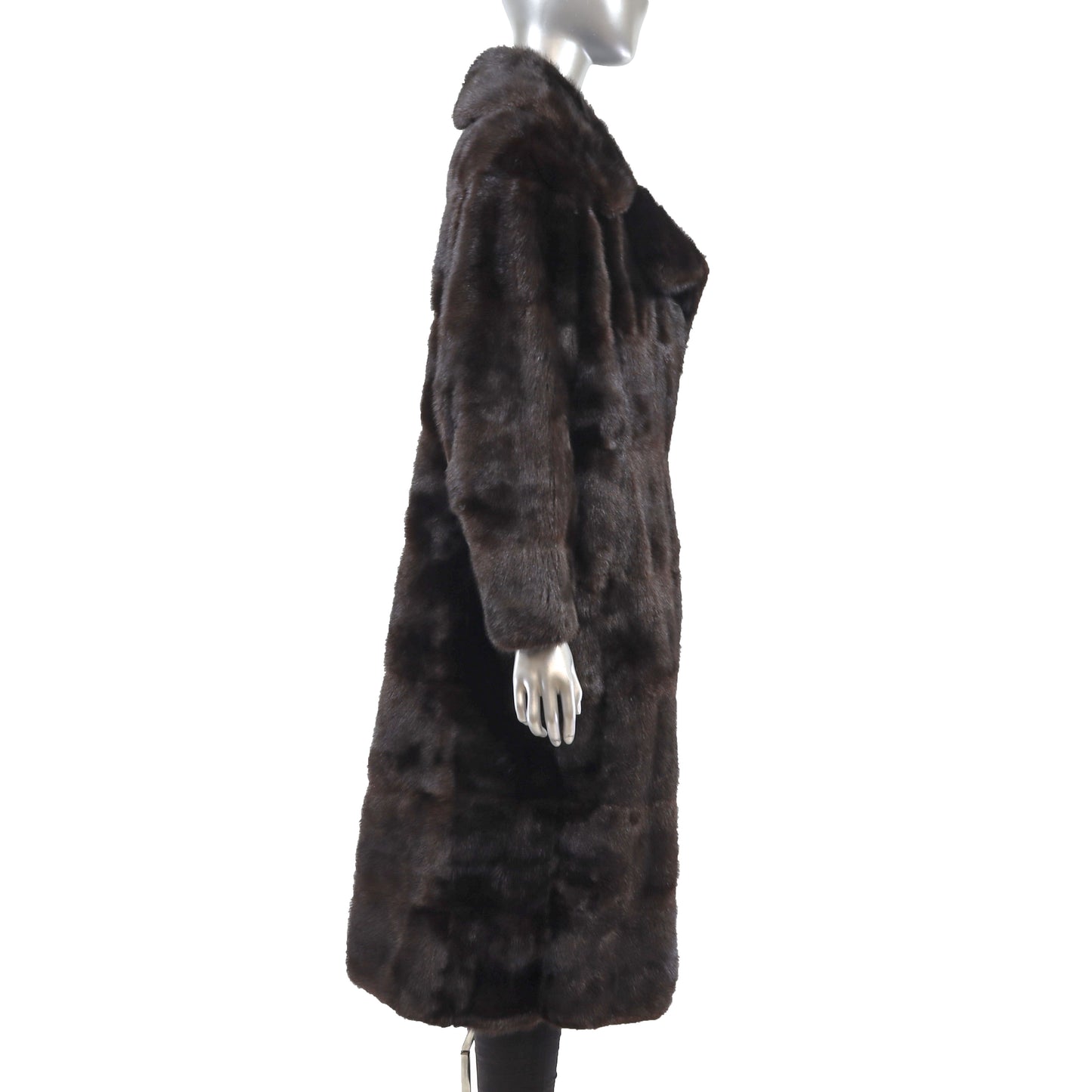 Black Mink Horizontal Coat- Size L