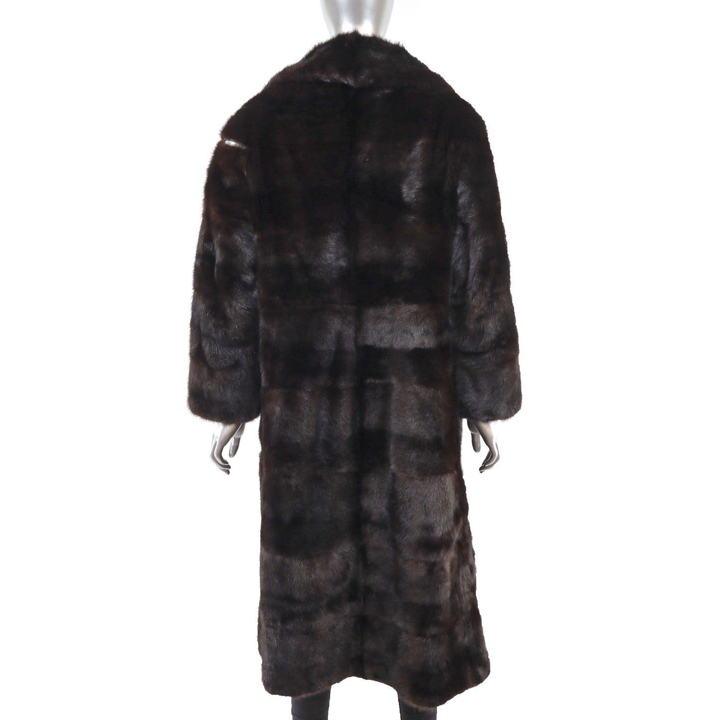 Black Mink Horizontal Coat- Size L