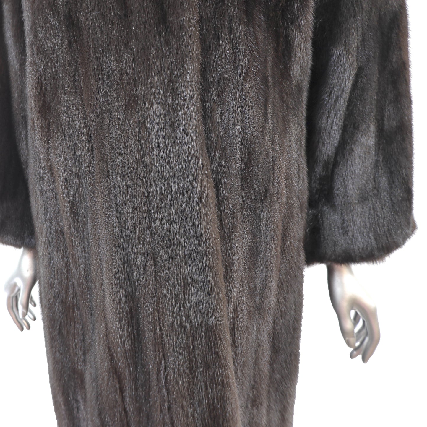 Mahogany Mink Coat with Detachable Hood- Size S