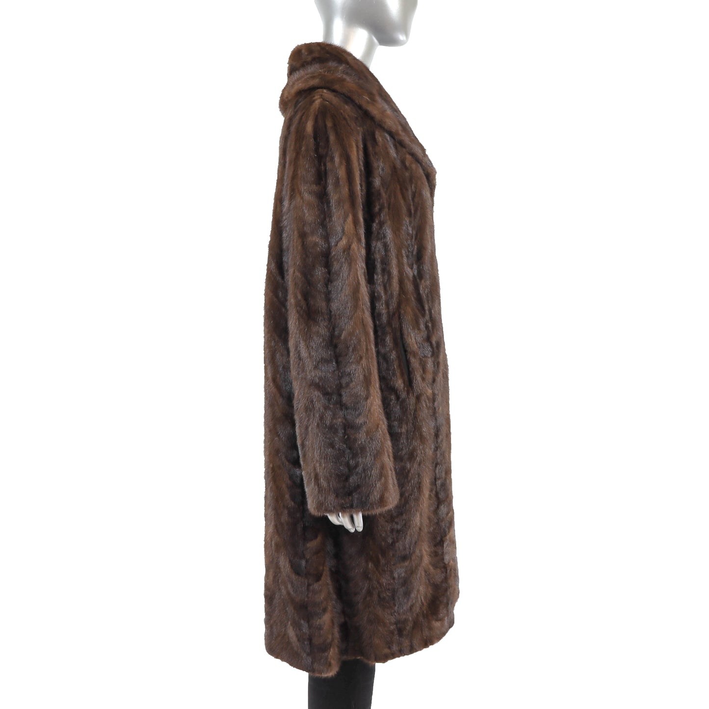 Mahogany Section Mink Coat- Size L