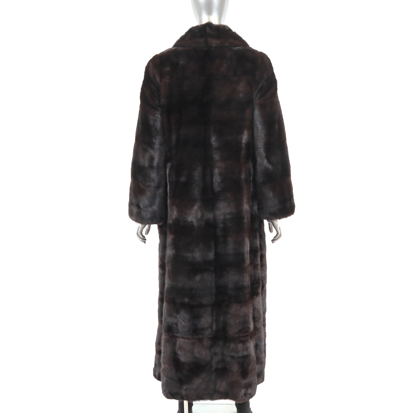 Brown Mink Coat with Zip Off Hem- Size S