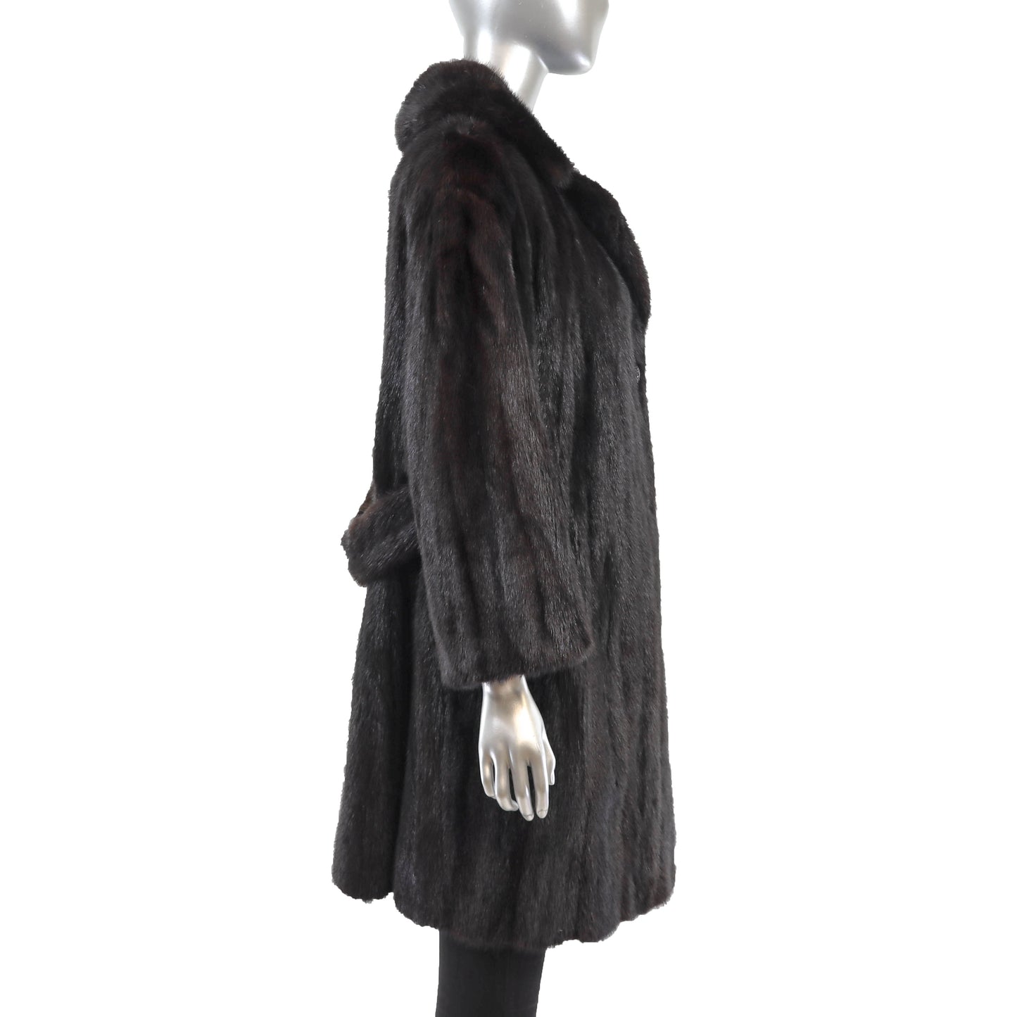 Dark Mahogany Mink 7/8 Coat- Size S