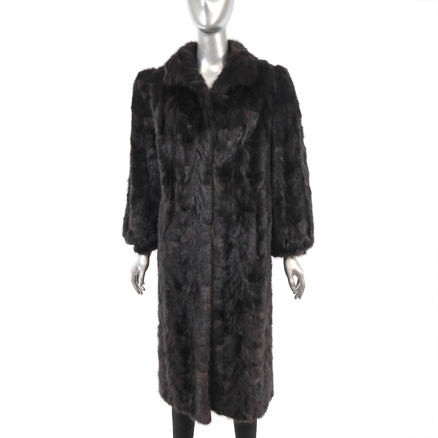 Brown Section Mink Coat- Size S