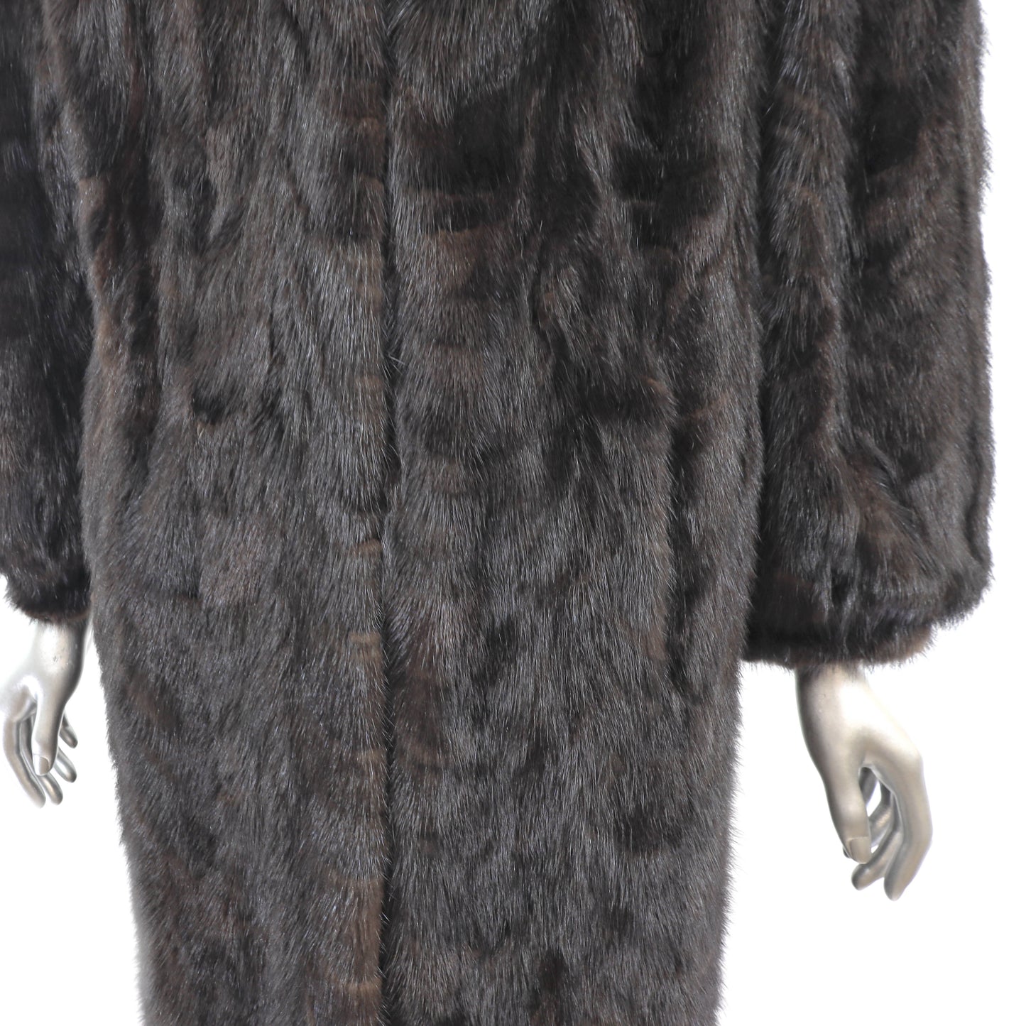 Brown Section Mink Coat- Size S