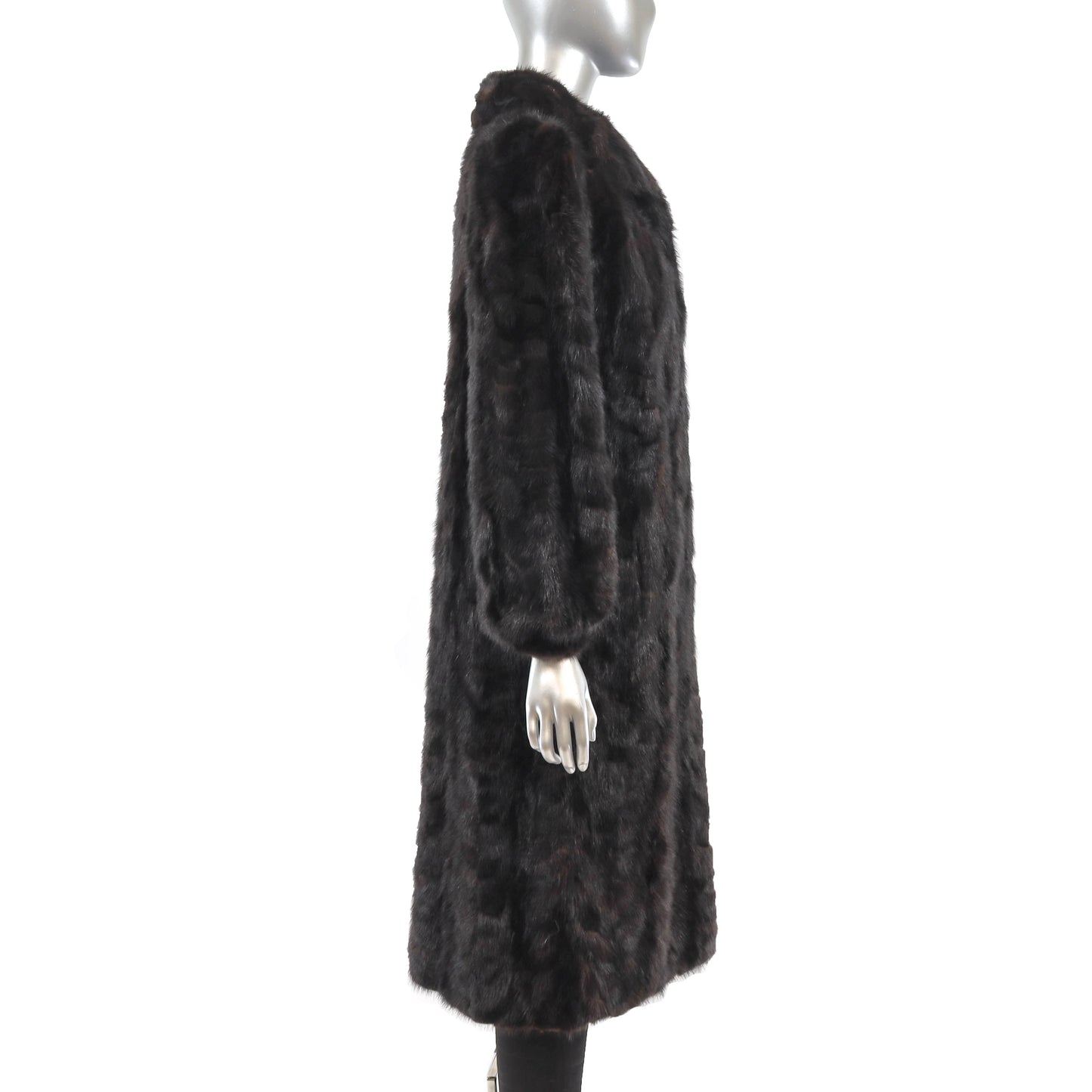 Brown Section Mink Coat- Size S