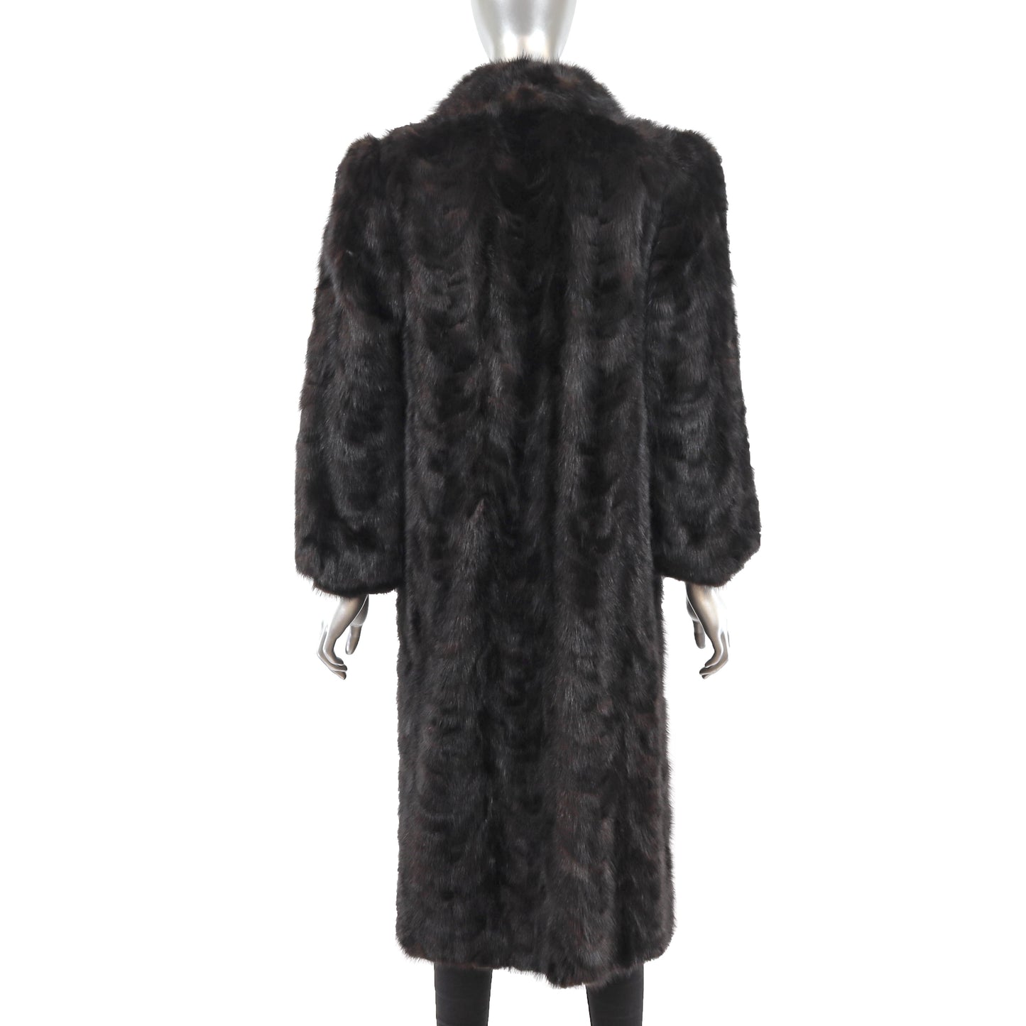 Brown Section Mink Coat- Size S