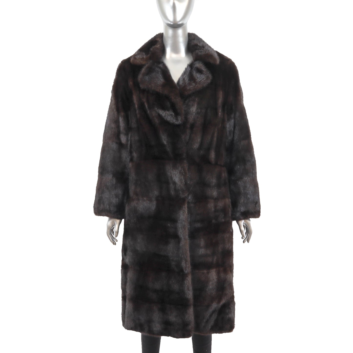 Brown Mink Coat with Zip Off Hem- Size S