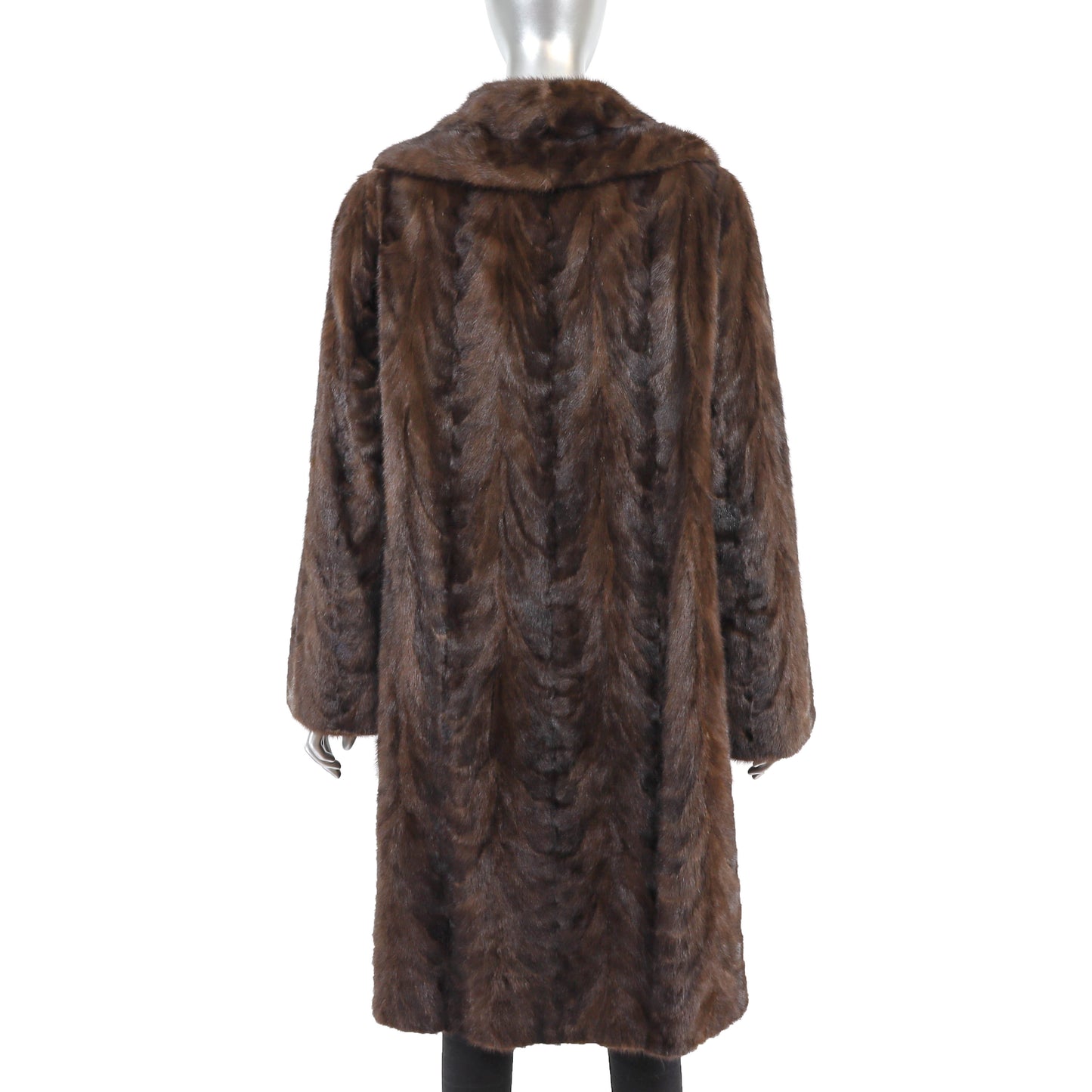 Mahogany Section Mink Coat- Size L