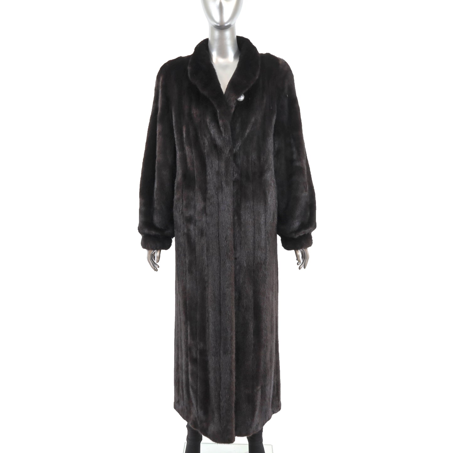 Black Mink Coat Reversible to Taffeta- Size M