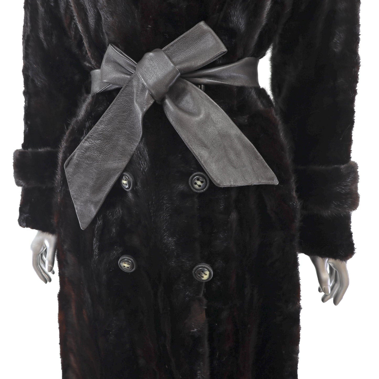 Black Section Mink Coat- Size S