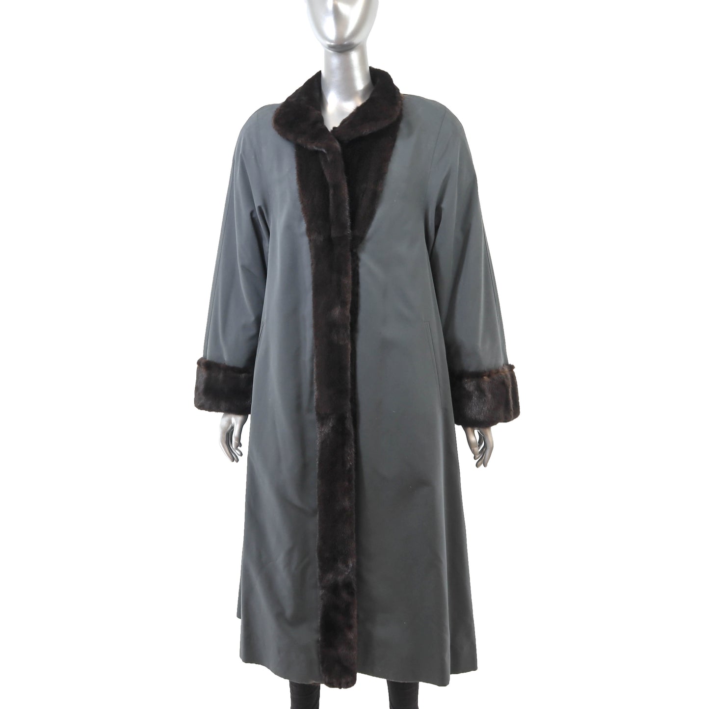 Dark Brown Reversible Mink Coat- Size XL