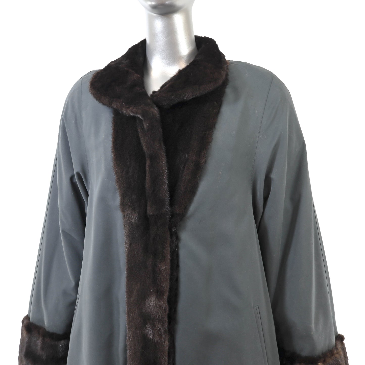 Dark Brown Reversible Mink Coat- Size XL