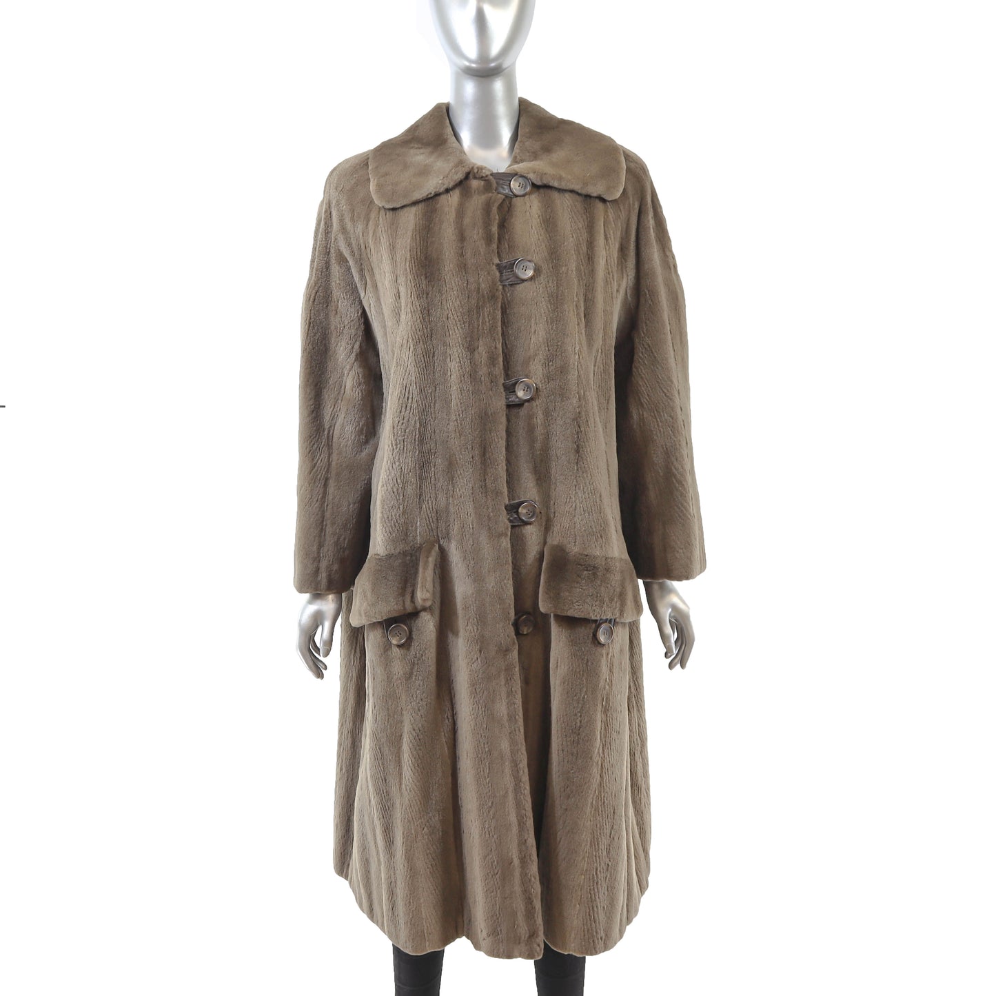 Brown Sheared Mink Coat- Size XXL