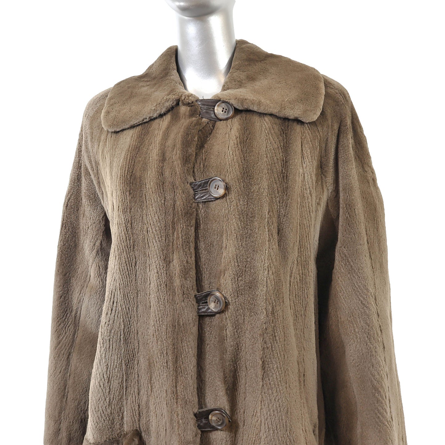 Brown Sheared Mink Coat- Size XXL