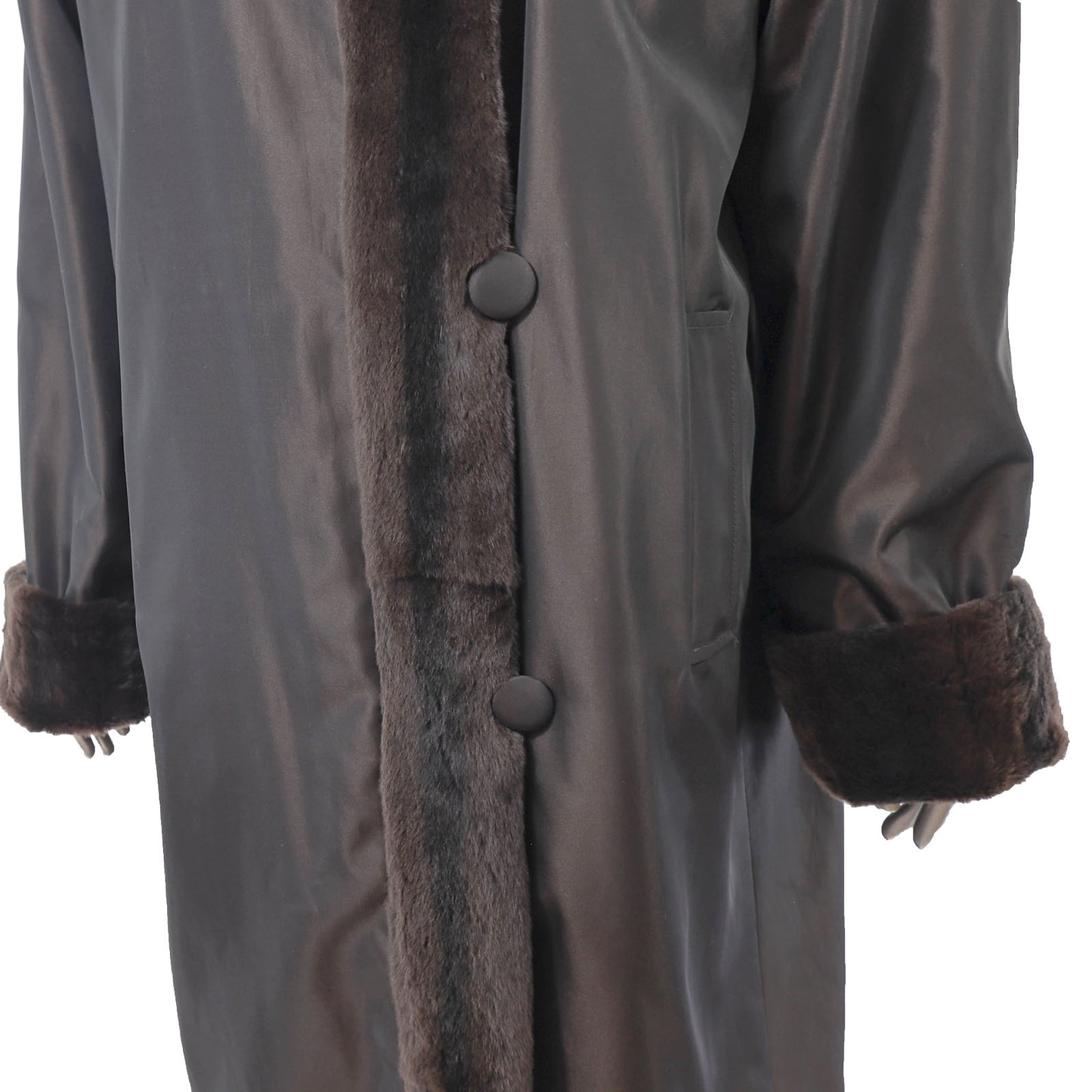 Brown Plucked Reversible Mink Coat- Size XL